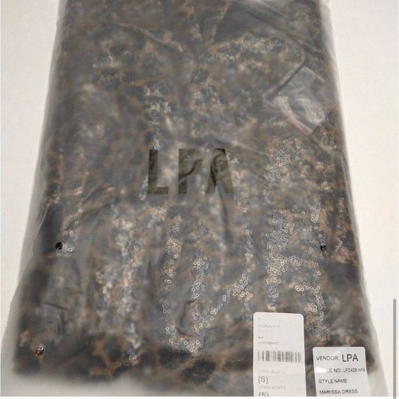 LPA Marissa Midi Dress Size S, L Leopard Print Side Slit Spaghetti Straps NWT - Picture 7 of 7